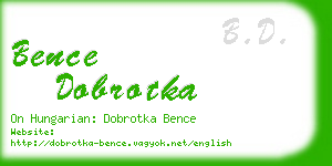 bence dobrotka business card